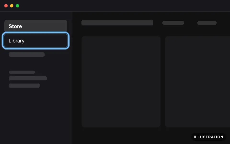 Illustration of the Epic Games Launcher with Library ringed in the left sidebar