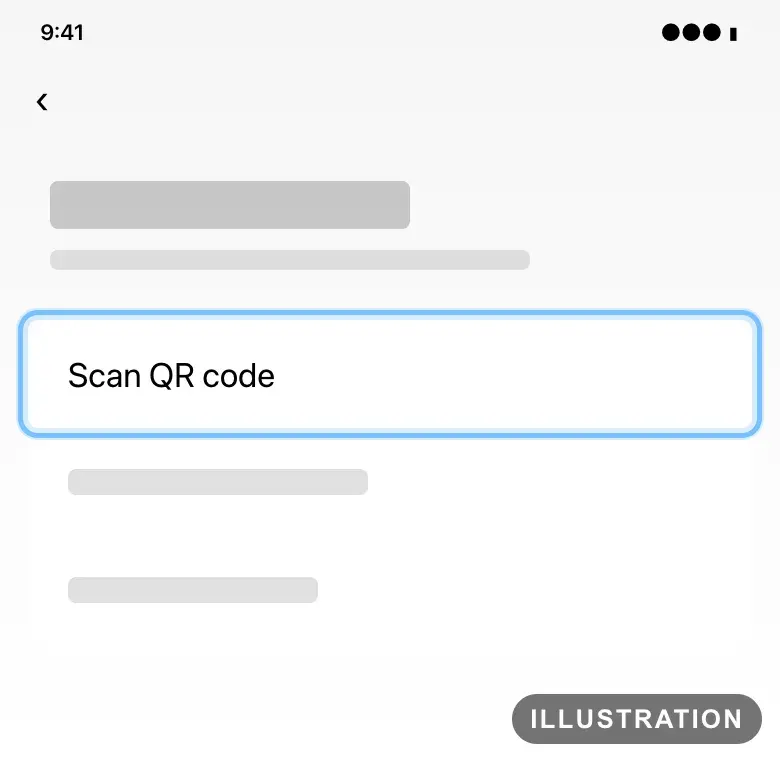 Illustration of the Samsung Galaxy Add eSIM options with Scan QR code ringed