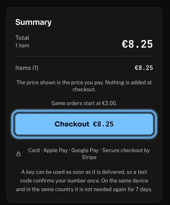 The Andalu cart summary with the total and the Checkout button ringed