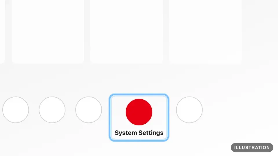 Illustration of the Nintendo Switch HOME Menu with the System Settings icon ringed