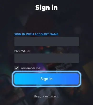 Steam's Sign in page on a phone, where the product key address leads while you are signed out, with the Sign in button ringed