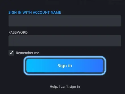 Steam's Sign in page, where the product key address leads while you are signed out, with the Sign in button ringed