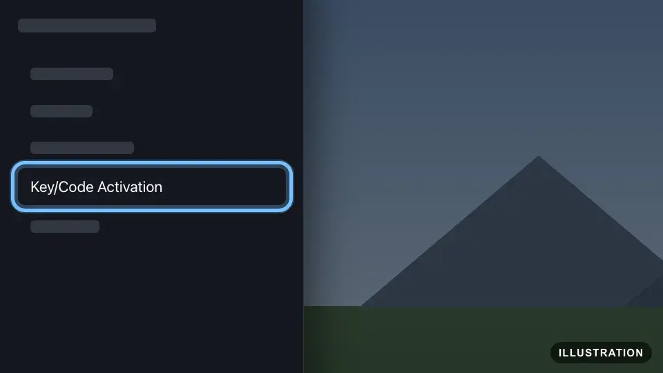 Illustration of the Ubisoft Connect overlay open over a game with Key/Code Activation ringed